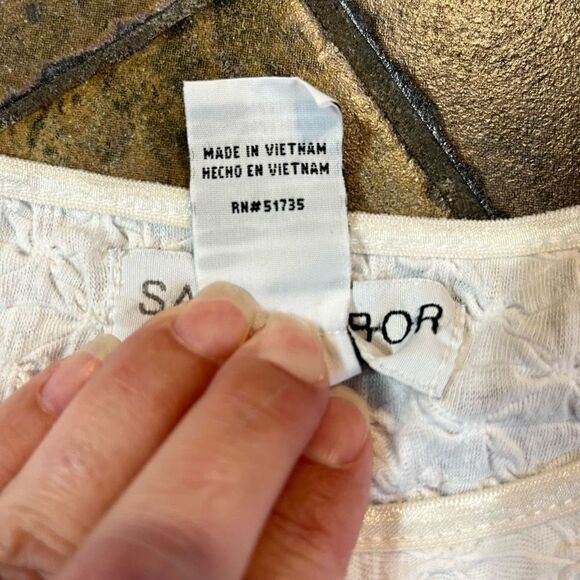 Sag Harbor Women’s White Textured Blouse 2X - Picture 10 of 12